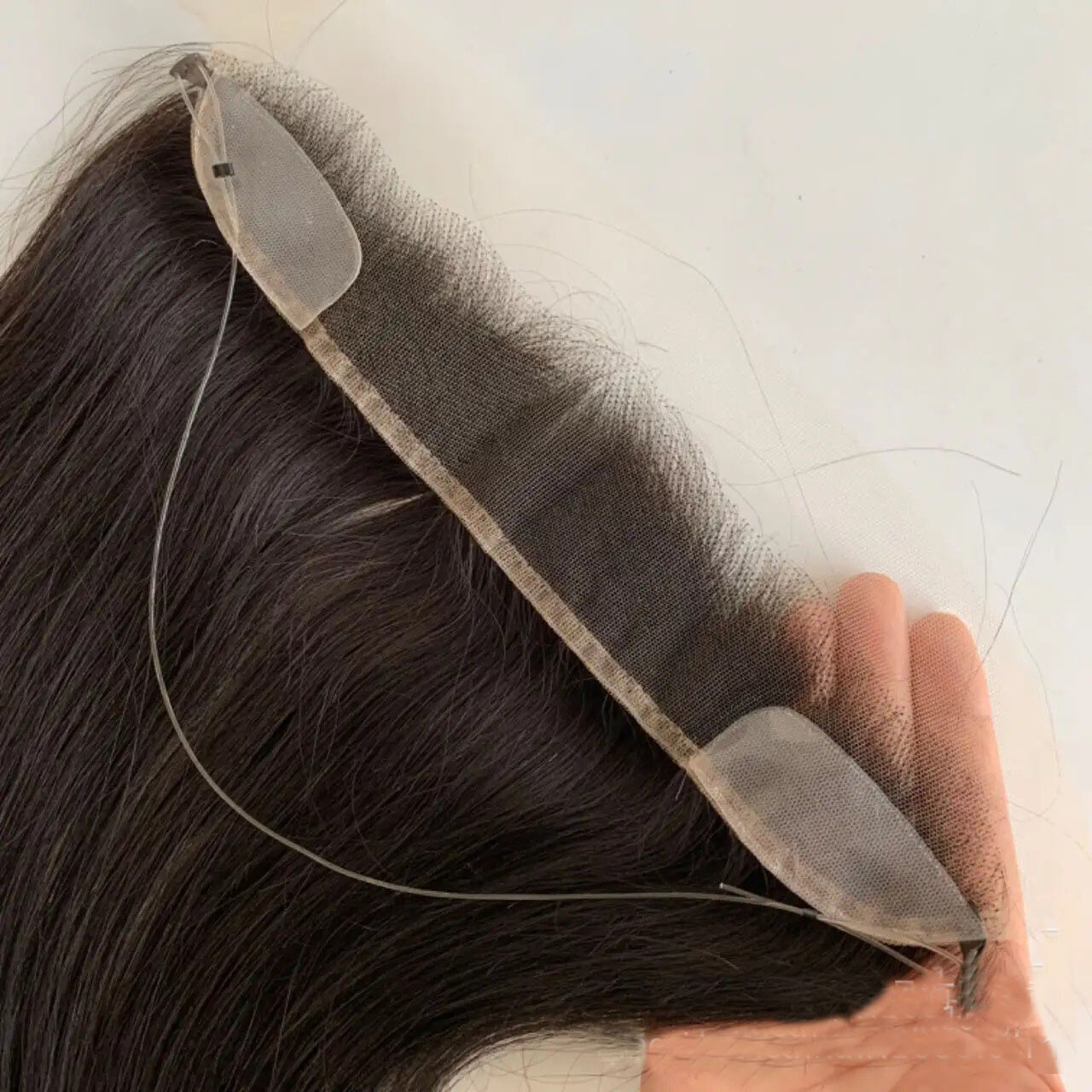Lace Front Hairline 2“x12″HD Swiss Lace Natural Full Handmade Base Forehead Hair