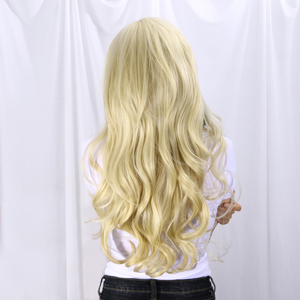 Wig High Temperature Fiber Light Brown for Daily Use 1Set 27.6Inch