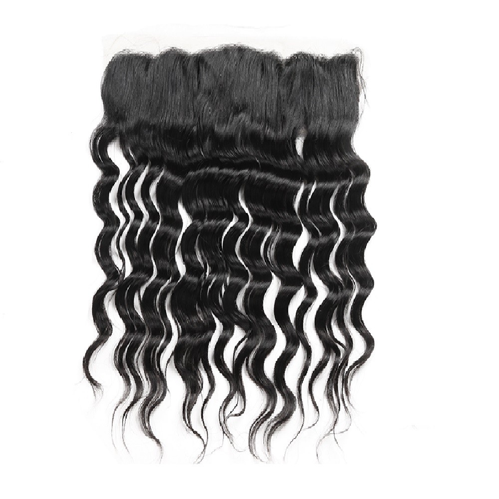 Loose Wave Virgin Hair 2 Bundles with 13*4 Free Part Lace Frontal Natural Black