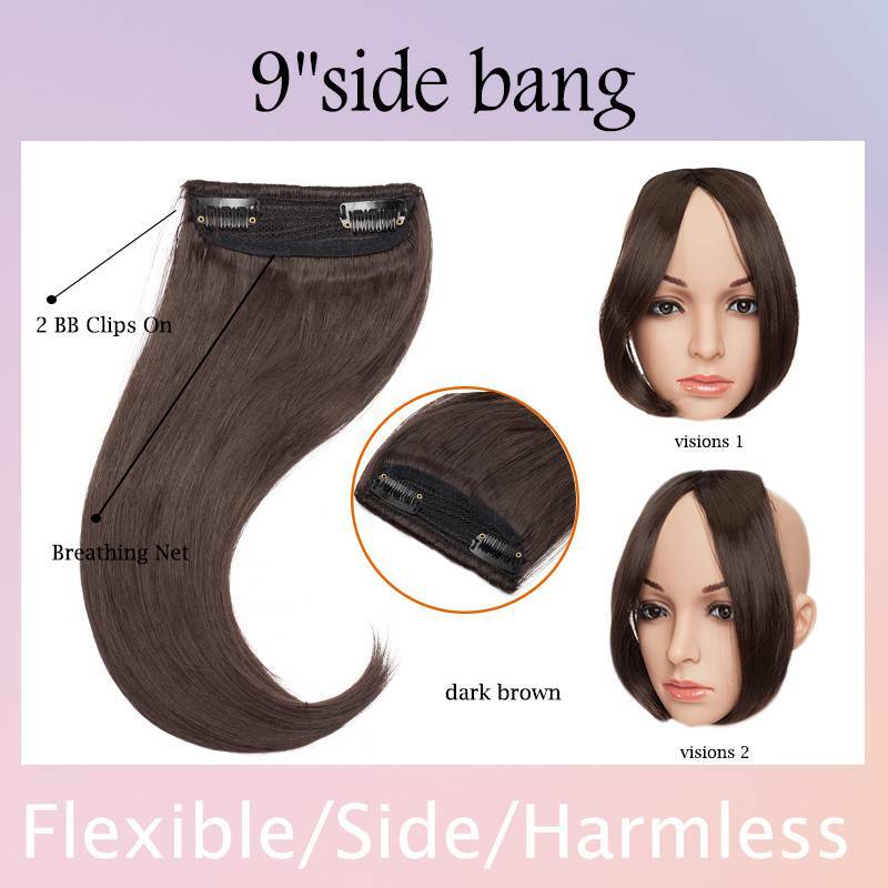 Real Thick Side Bangs As Human Clip In As Hair Extensions Front Fringe Woman G3