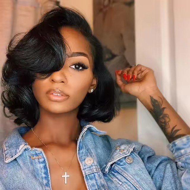 4×4 Body Wave Bob Wig Human Hair wigs for black women Wear and Go Glueless Wigs