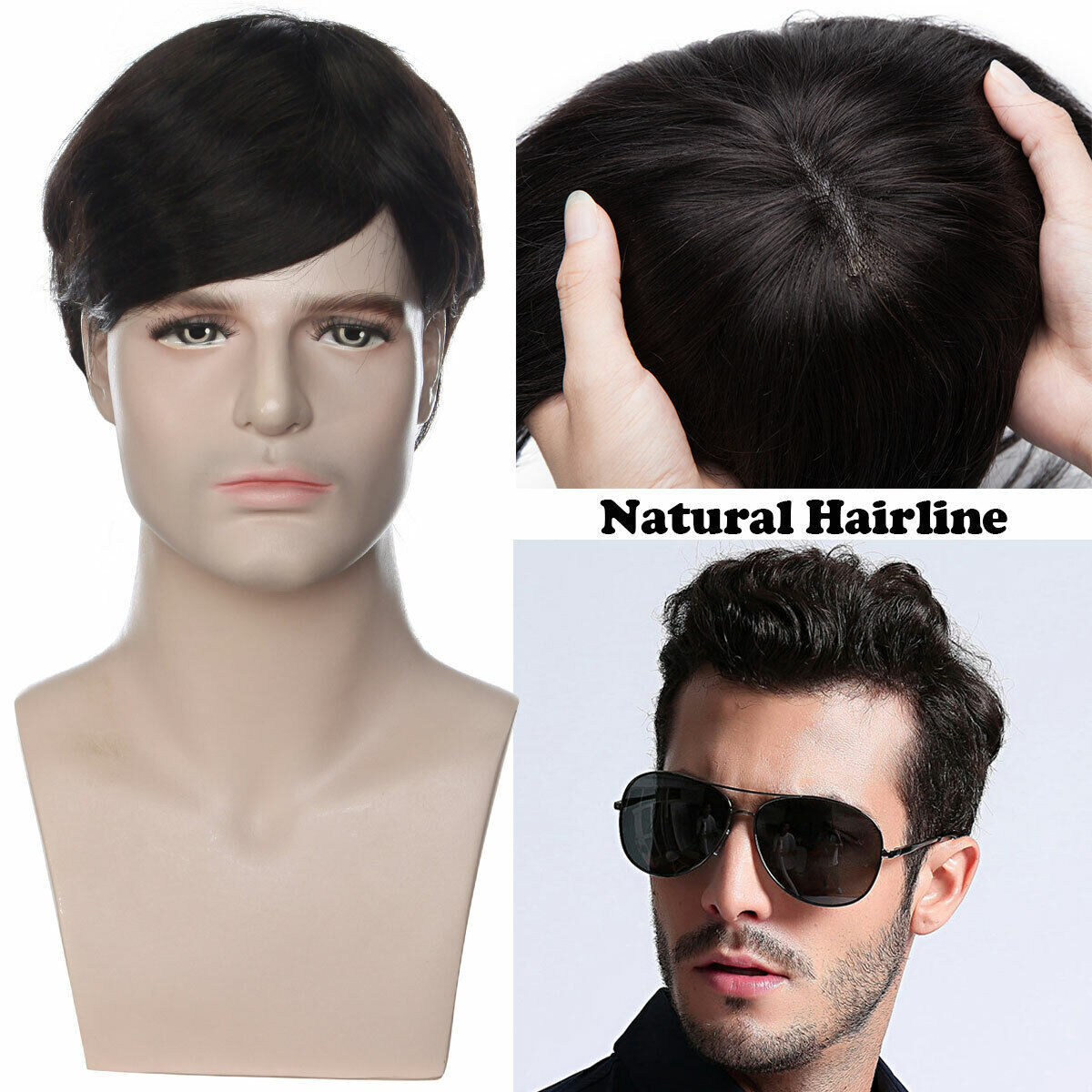Ultra Thin Skin Mens Toupee Invisible Men Hair Replacement System TOP Hairpieces