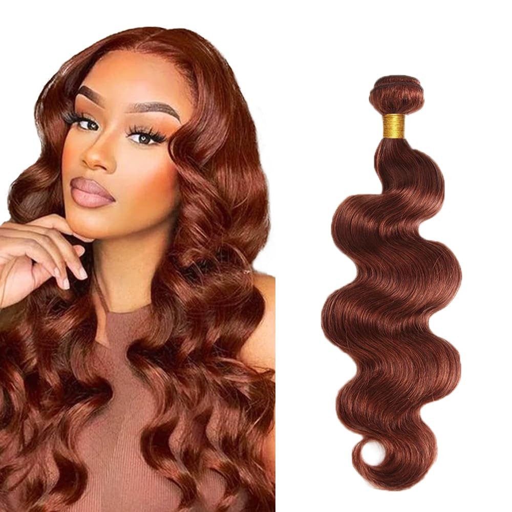 32 Inch Color 33 Bundles Human Hair Auburn Body Wave Bundles Huxowax Peruvian Vi