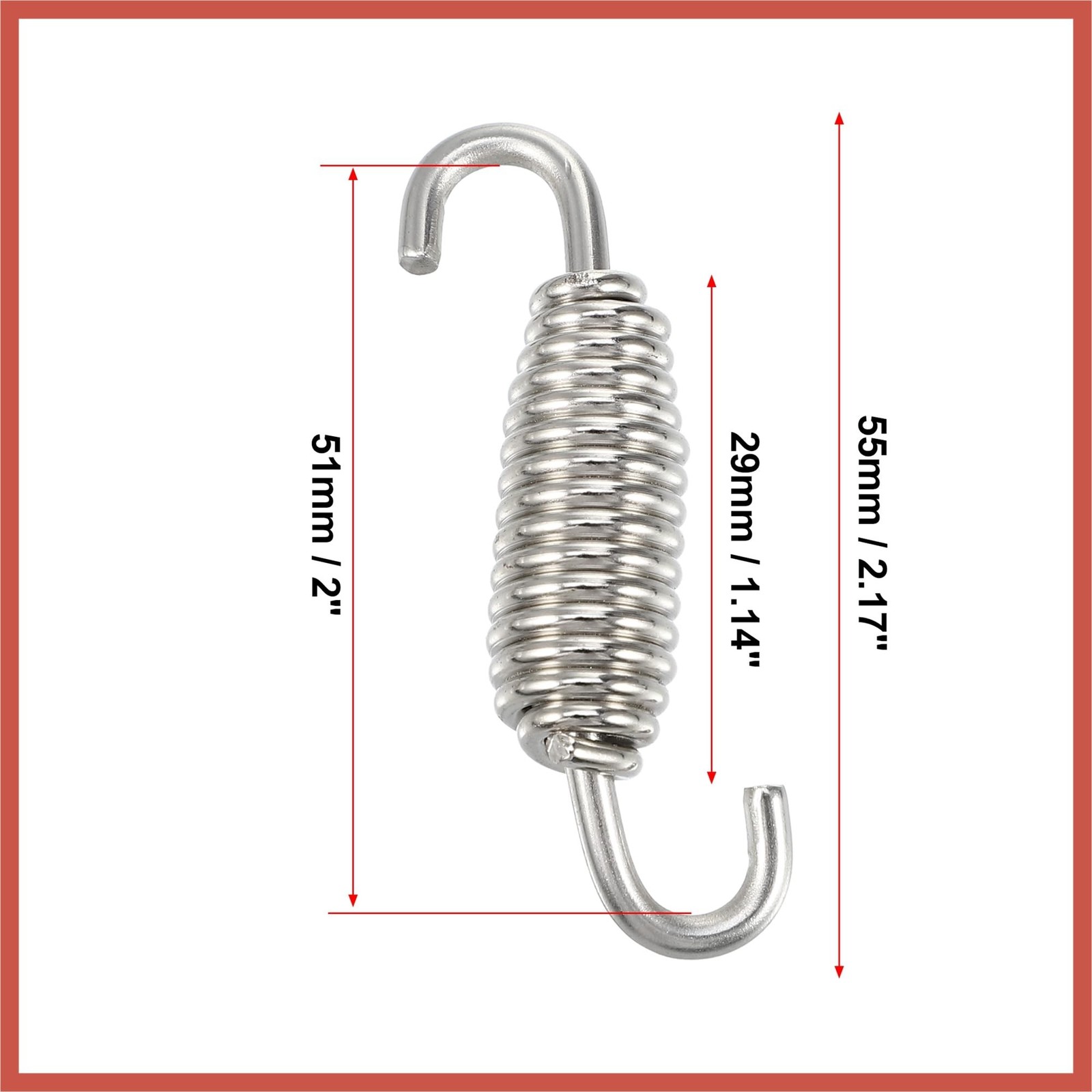 55mm Exhaust Muffler Springs for Motorcycle Universal Silver Tone Replacement
