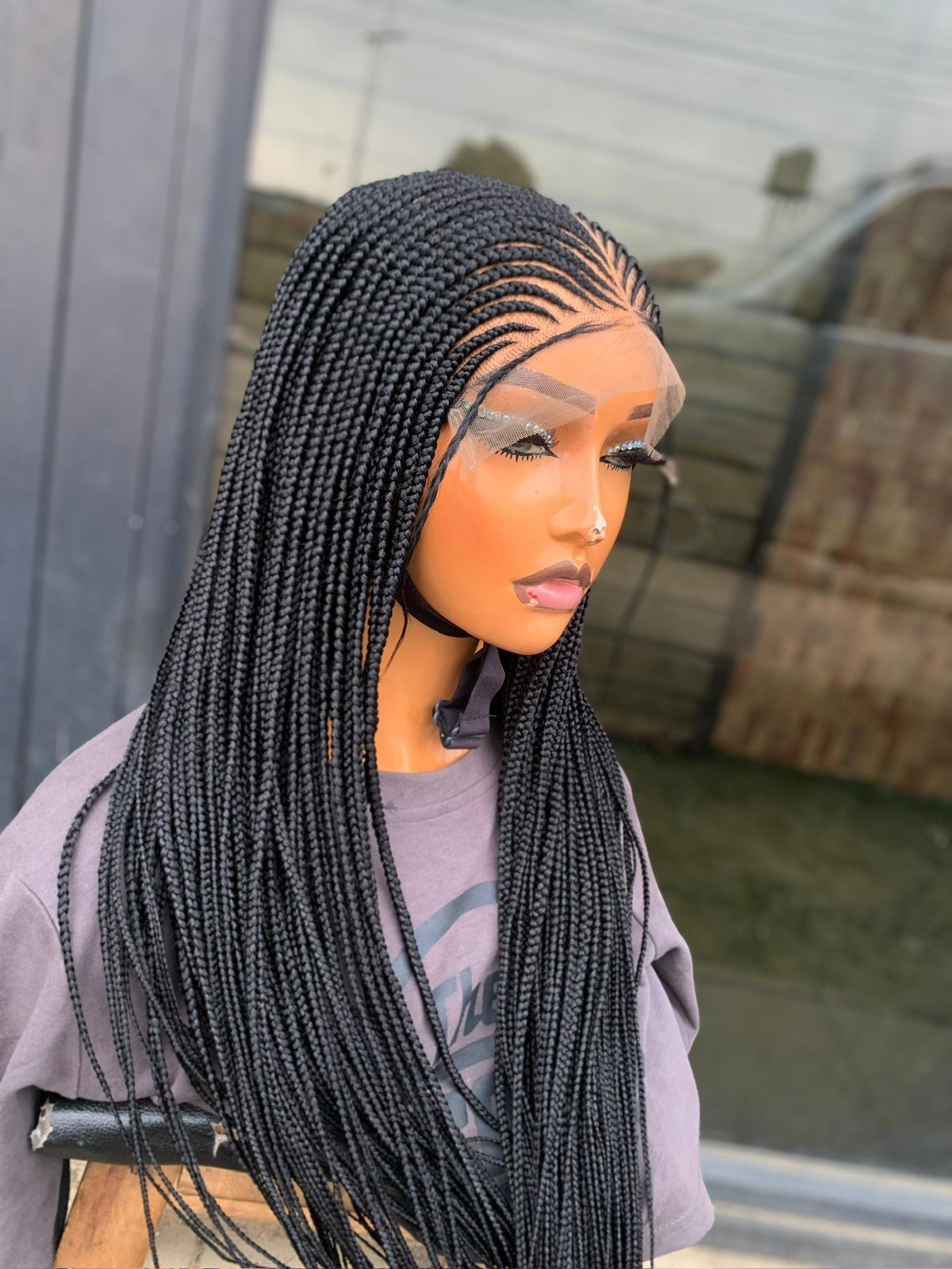 Ready to ship braided wigs for black women conrow wig