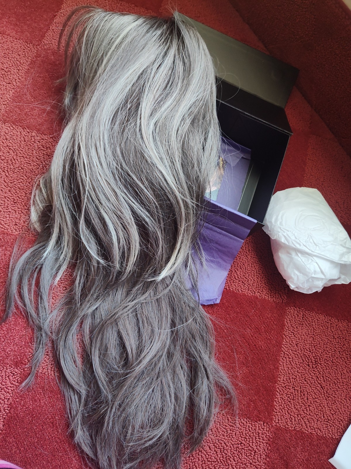Wigs For Every Woman Exclusive Grey Long Layered Heat Friendly Synthetic Wig