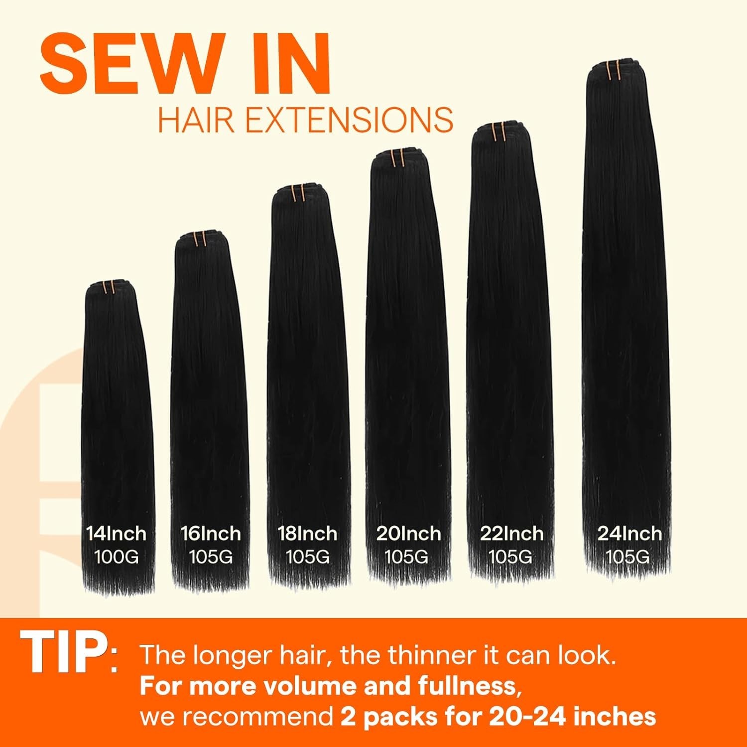 Long Straight Human Hair Weave – 20″ Jet Black Extensions