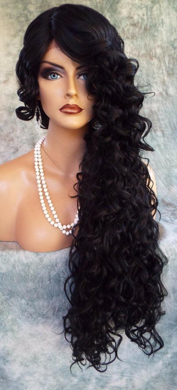 26″ X-LONG LACE FRONT DEEP C-PART HIGH HEAT SAFE WIG COLOR #1 SEXY 1116 NEW
