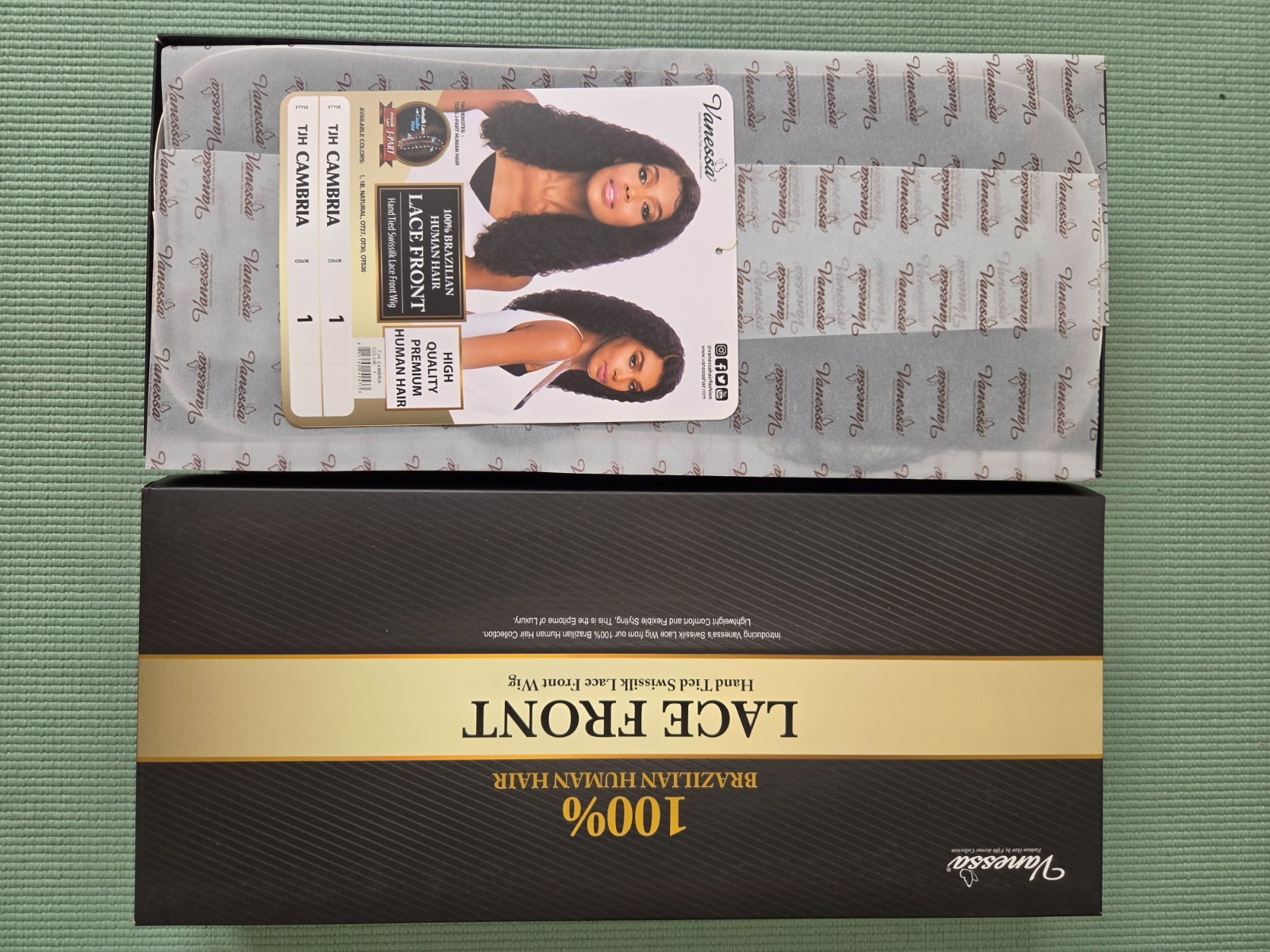 Vanessa Human Hair Lace Wig TJH CAMBRIA, Color #1(Black)