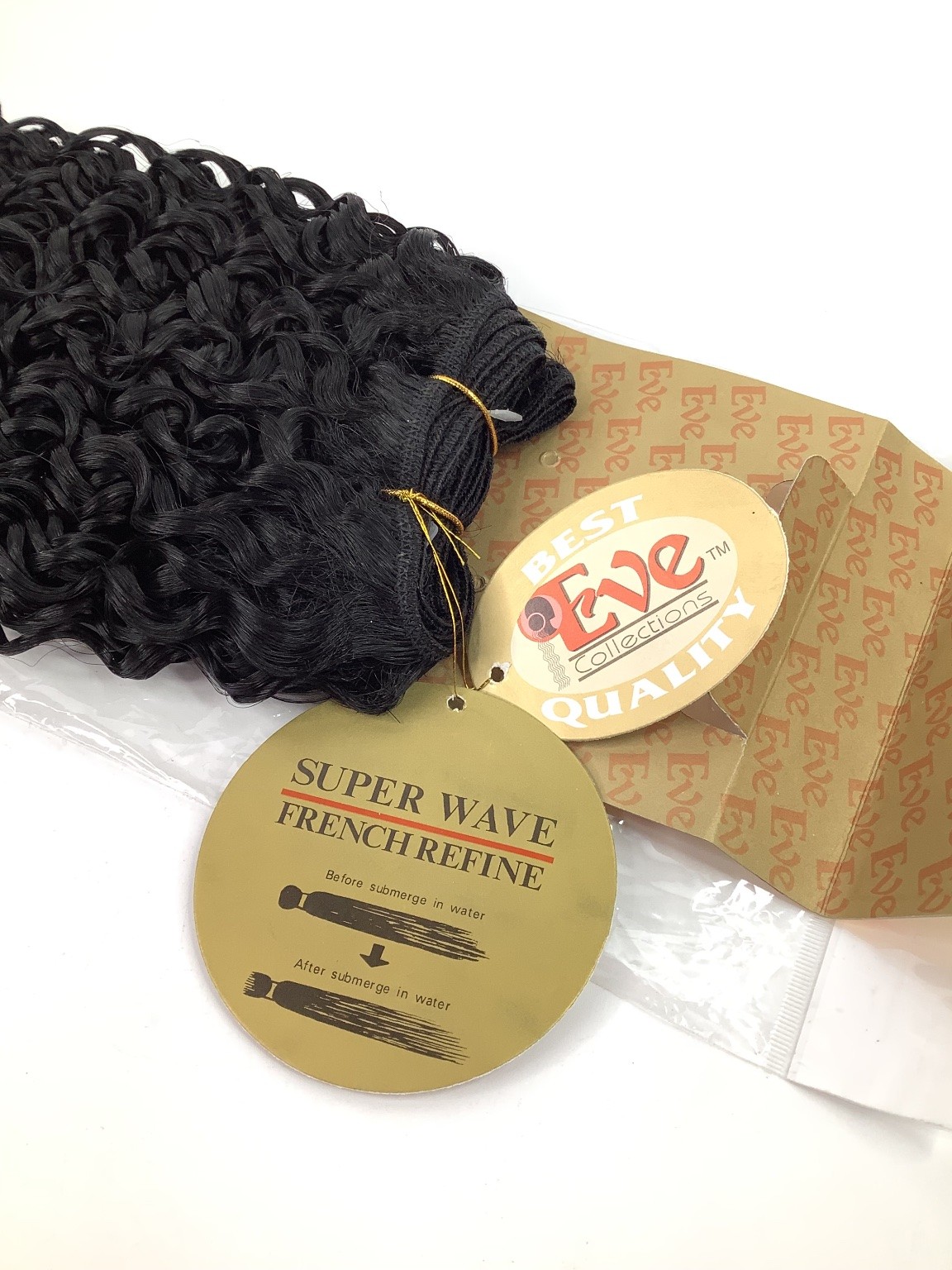 Eve Super Wave French Refine 100% Human Hair Extensions Color 1