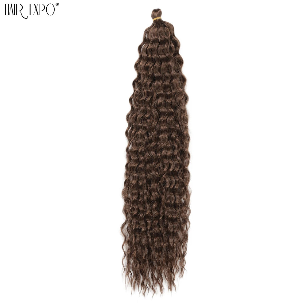 22 Inch Ombre Ariel Curl Crochet Hair Synthetic Deep Wave Braid Hair Extensions