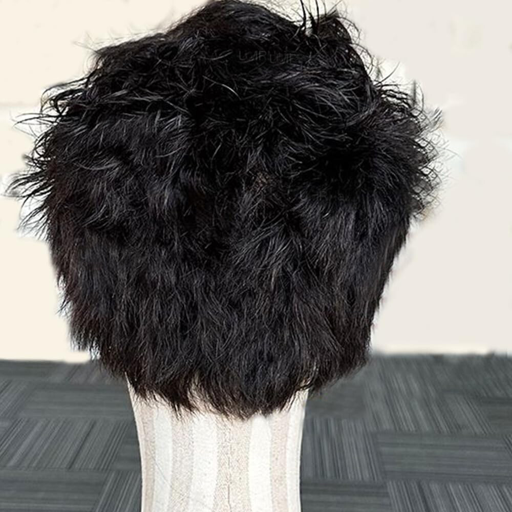 Pixie Cut Short Curly 13X6 Lace Front Wig for Men Human Hair PrePlucked Male Wig