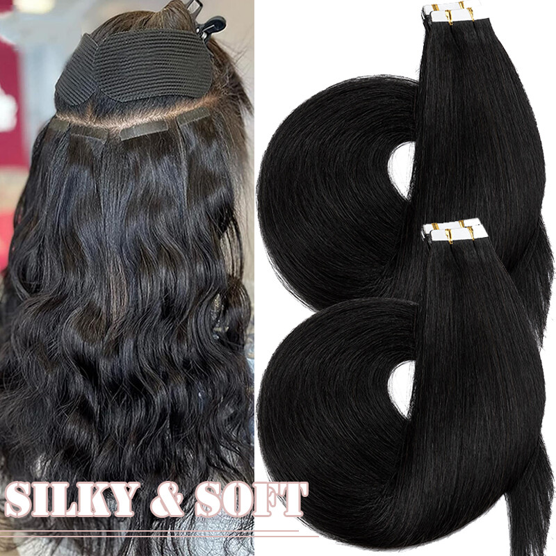 Invisible Tape in Real Human Remy Hair Extensions Skin Weft Blonde Russian Hair
