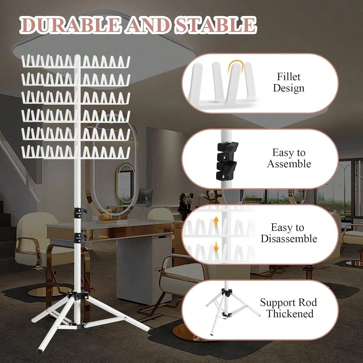 Braiding Hair Rack Hair Extension Holder Flexible 144 Pegs Salon Home Travel Cut