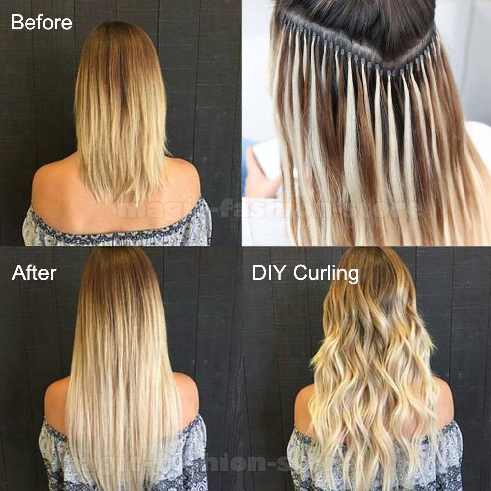 200S Fusion Remy Human Hair Extensions Pre Bonded Nail U Tip Keratin Blonde 150g
