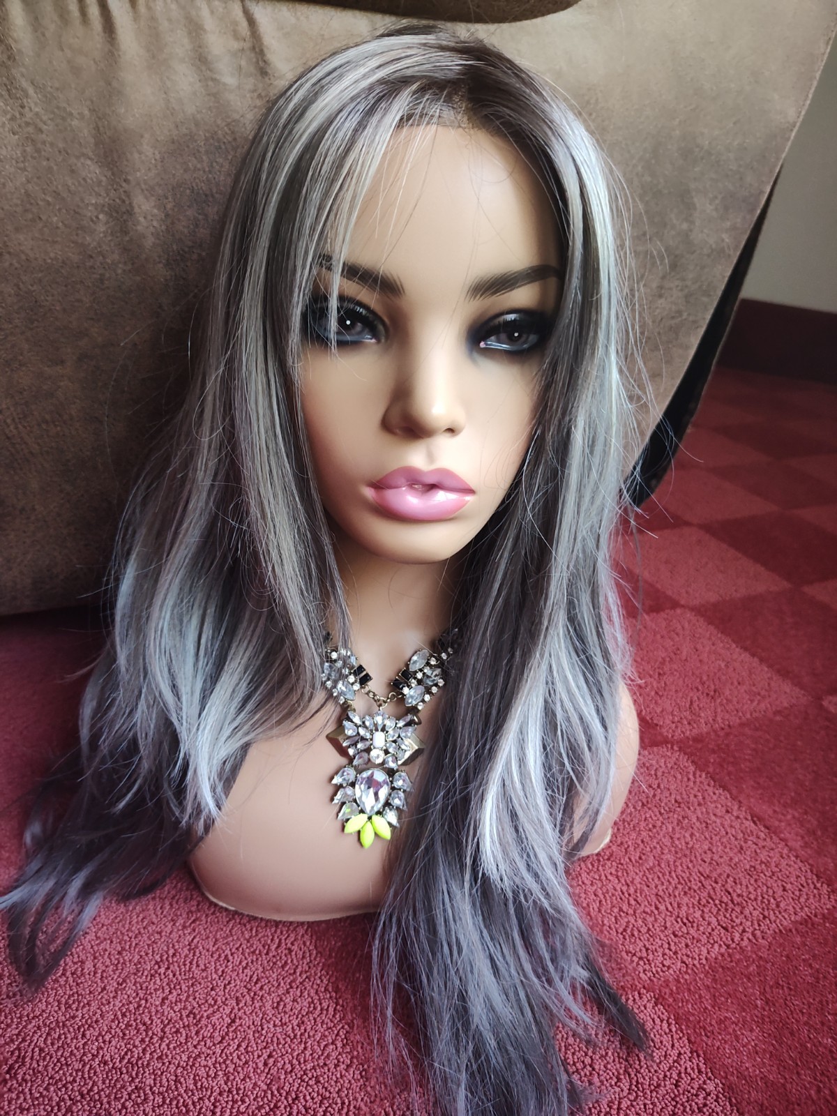 Wigs For Every Woman Exclusive Grey Long Layered Heat Friendly Synthetic Wig