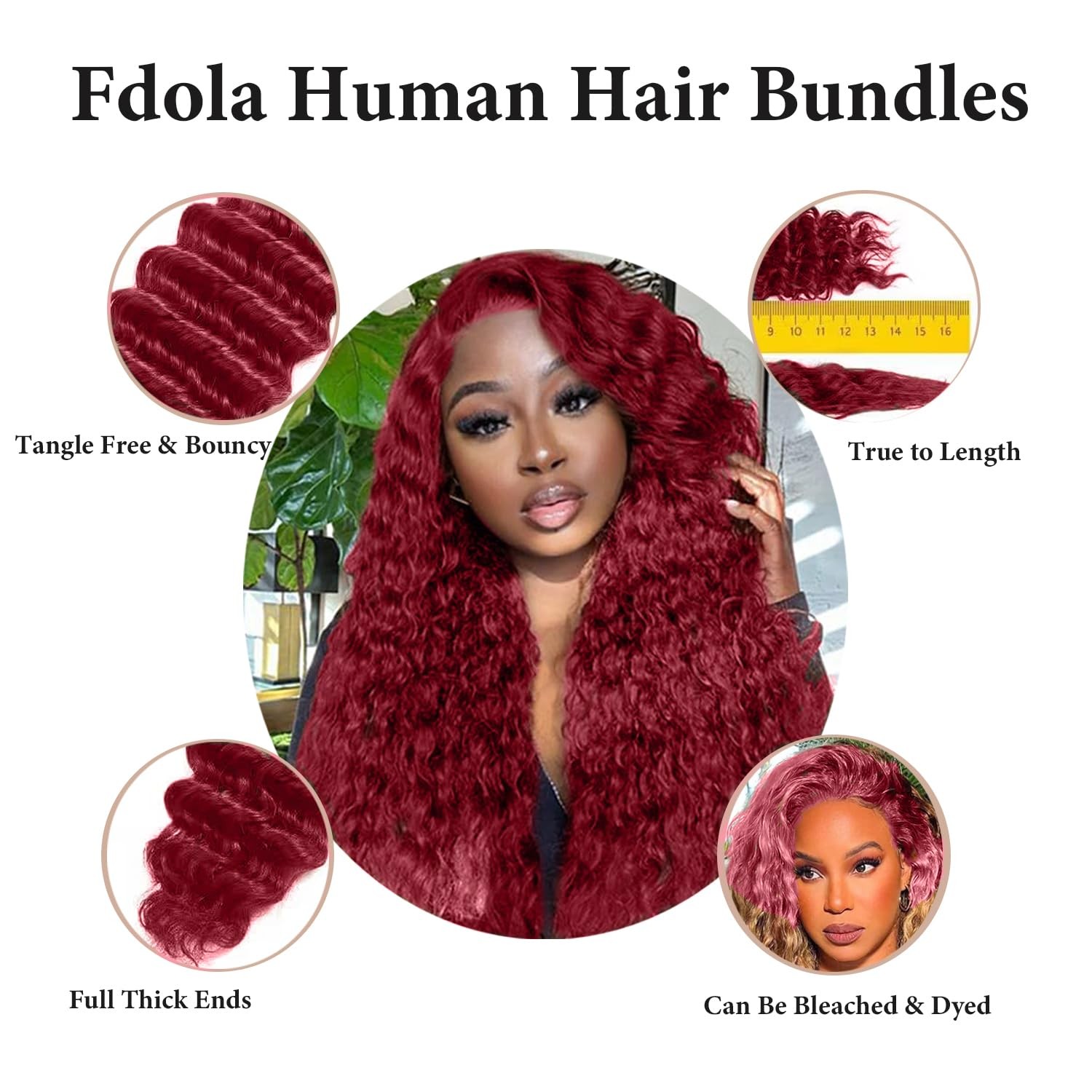 Fdola Deep Wave Bundles Human Hair 12A Human Hair Bundles 22 24 26 Inch 3