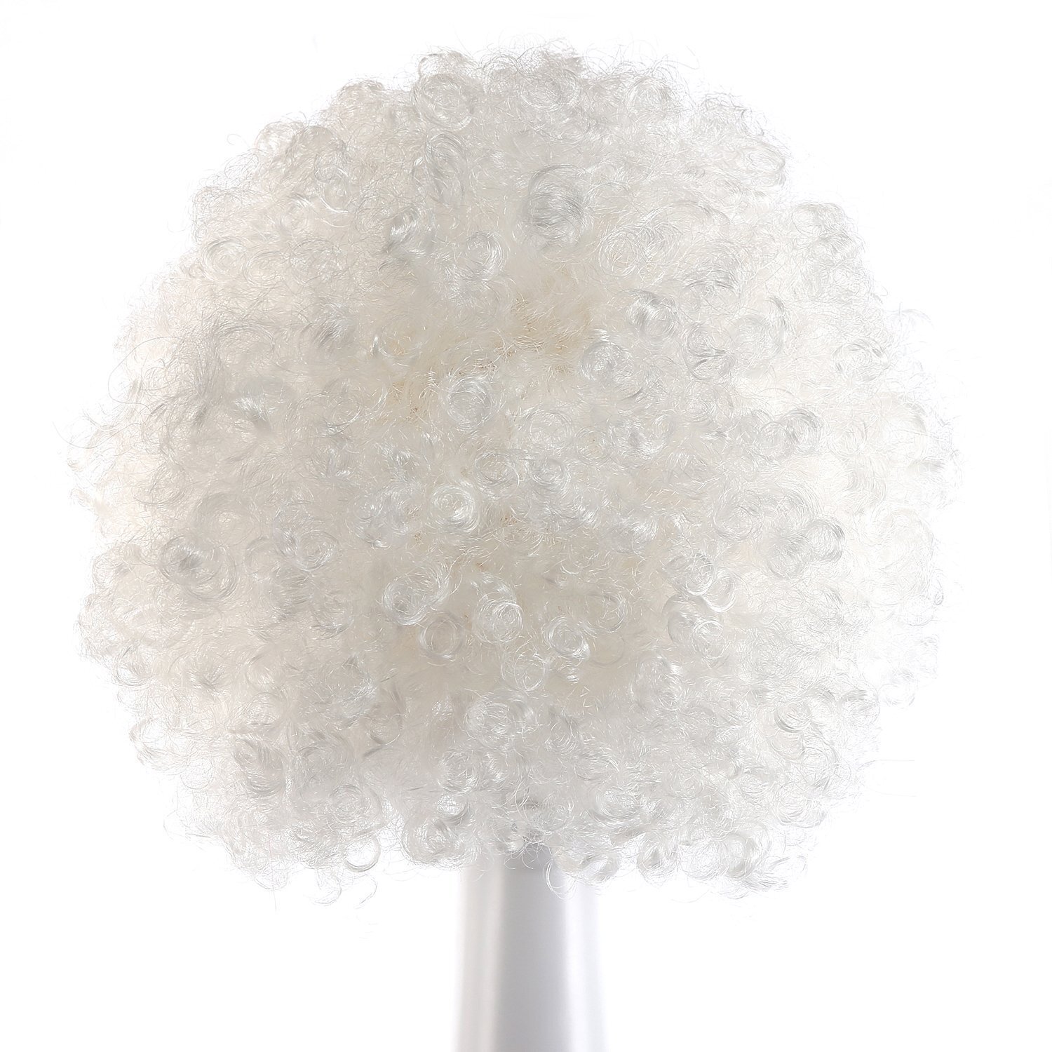 35cm White Fluffy Funny Show Clown Wig Holiday Party Costume Accessory