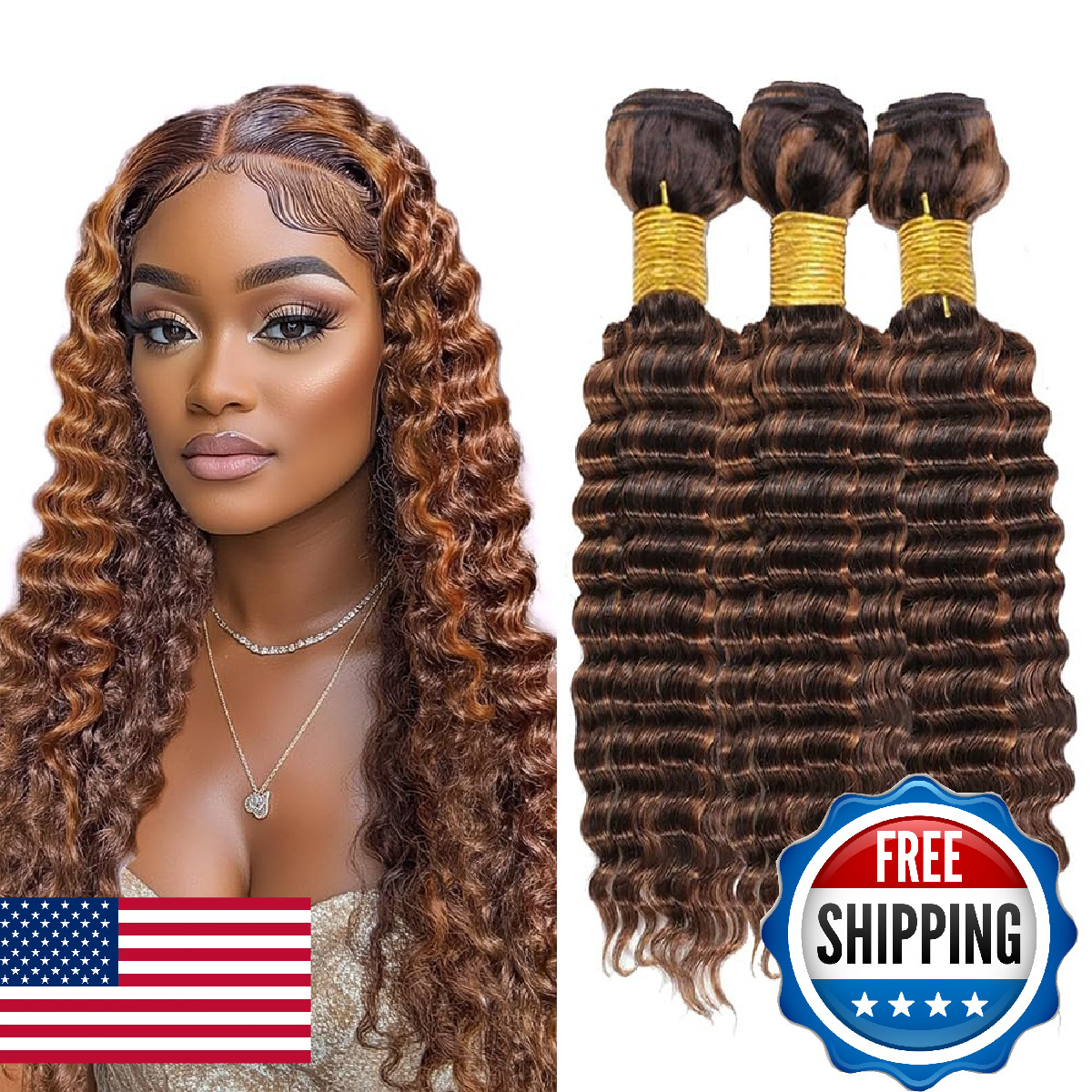 Qeuope Ombre Two Tone Color 4 Mixed Color 30 Deep Curly Bundles 30 32 34 Inch
