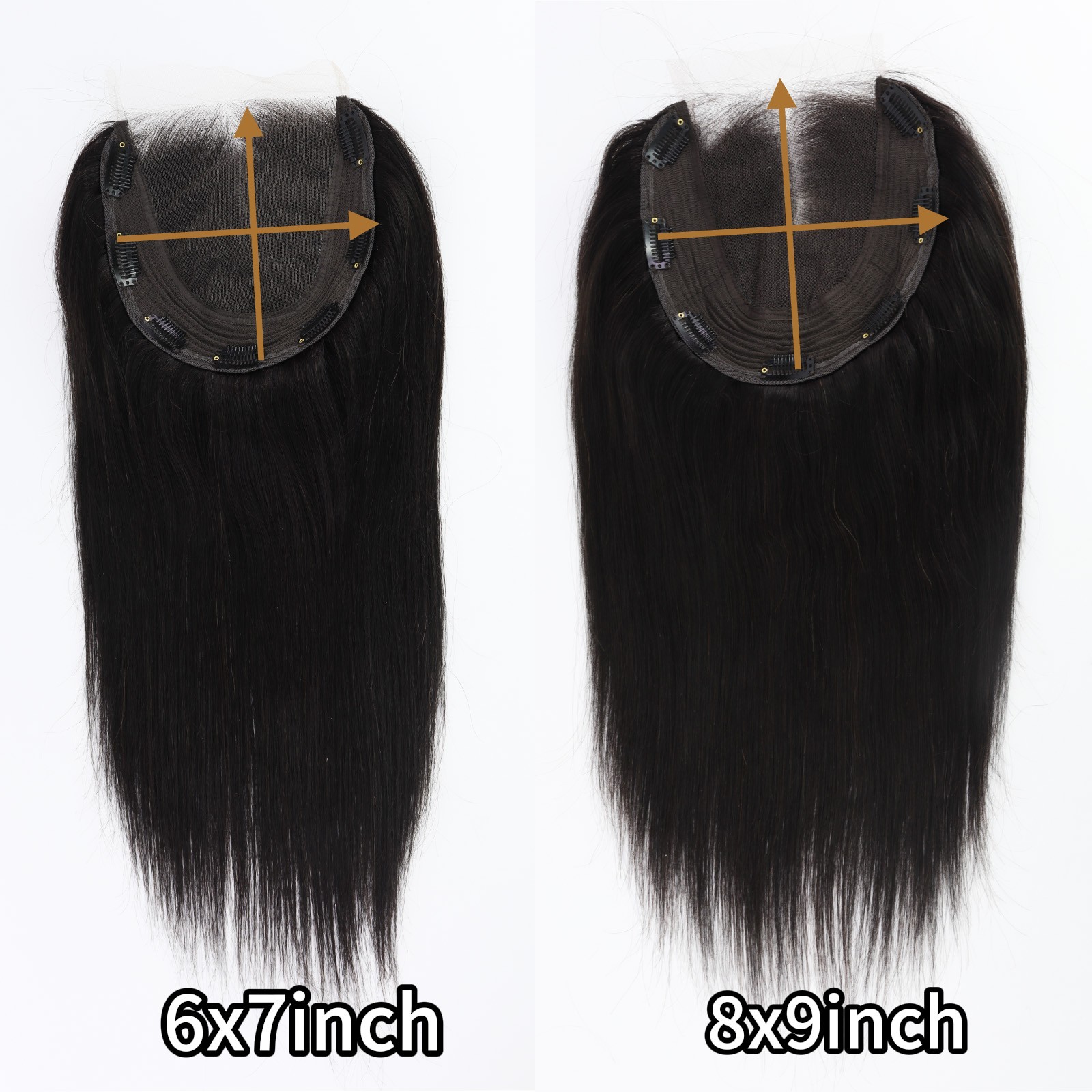 100% Human Hair Toppers with New HD Lace Base Closure 6×7 Inch Hair Extensions