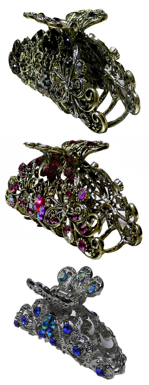 Set of 3 JCGY Jaw Clips Metal Hair Claws 2 1 Count (Pack 3), jet fuchsia