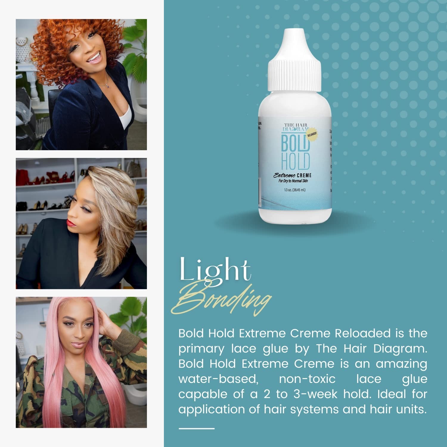 Bold Hold Extreme Creme: 1.3oz Strong, Non-Toxic Lace Wig Glue – Waterproof &…