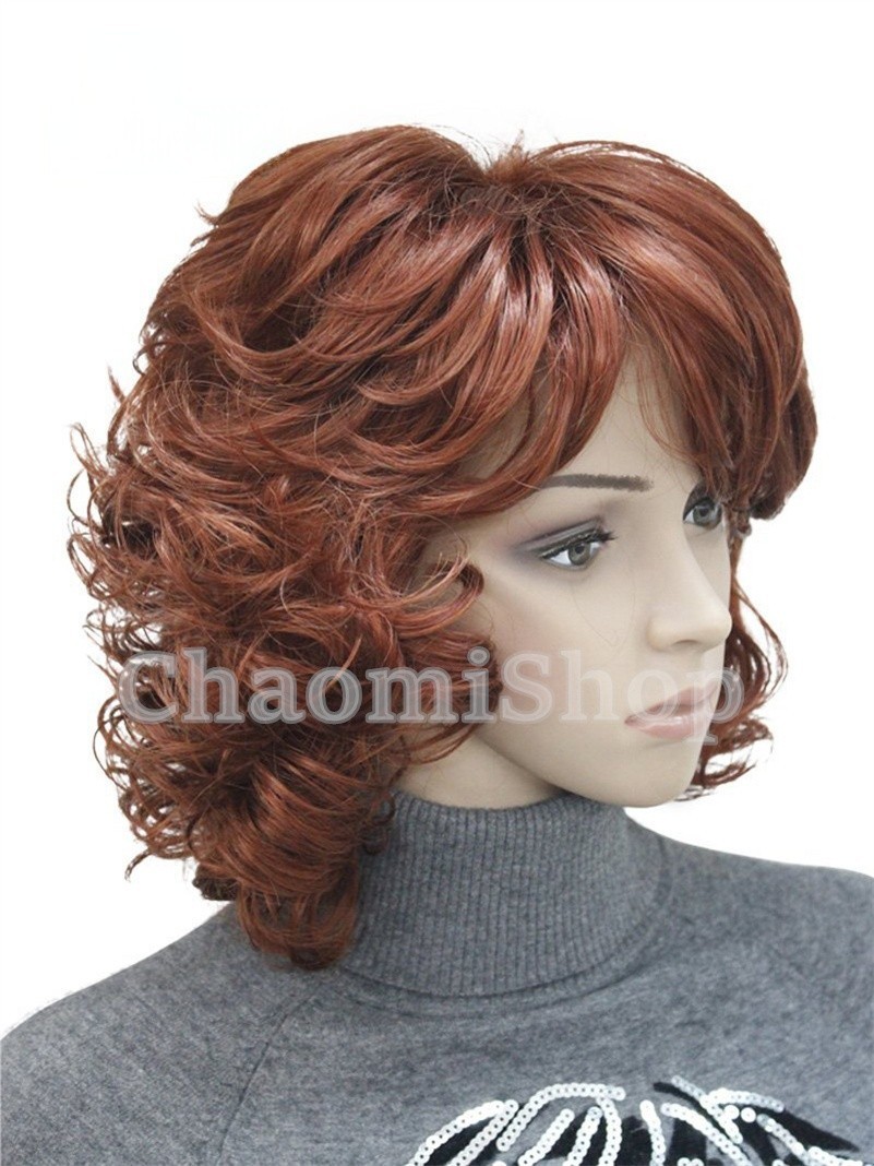 Medium Fluffy Curly Blonde Mix Synthetic Hair Wigs Women Soft Natural Daily