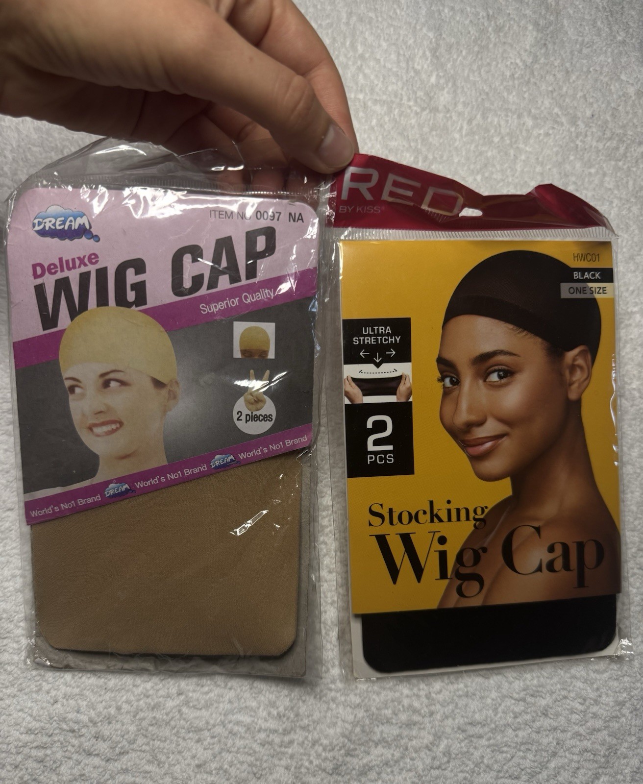 2 Packs DREAM Deluxe Wig Caps And Red By Kiss Stocking Wig Caps