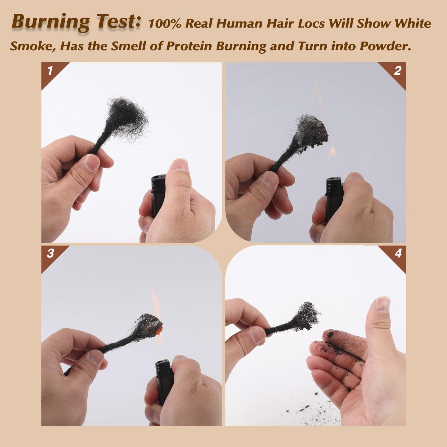 Cikreet Wine Red Loc Extensions Human Hair Dreads Extensions For Men Women Dark