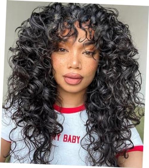 -Curly-Wig Big-Curly-Wigs-for-White–Women 20 Inch- Long-Curly-Wig-with Black
