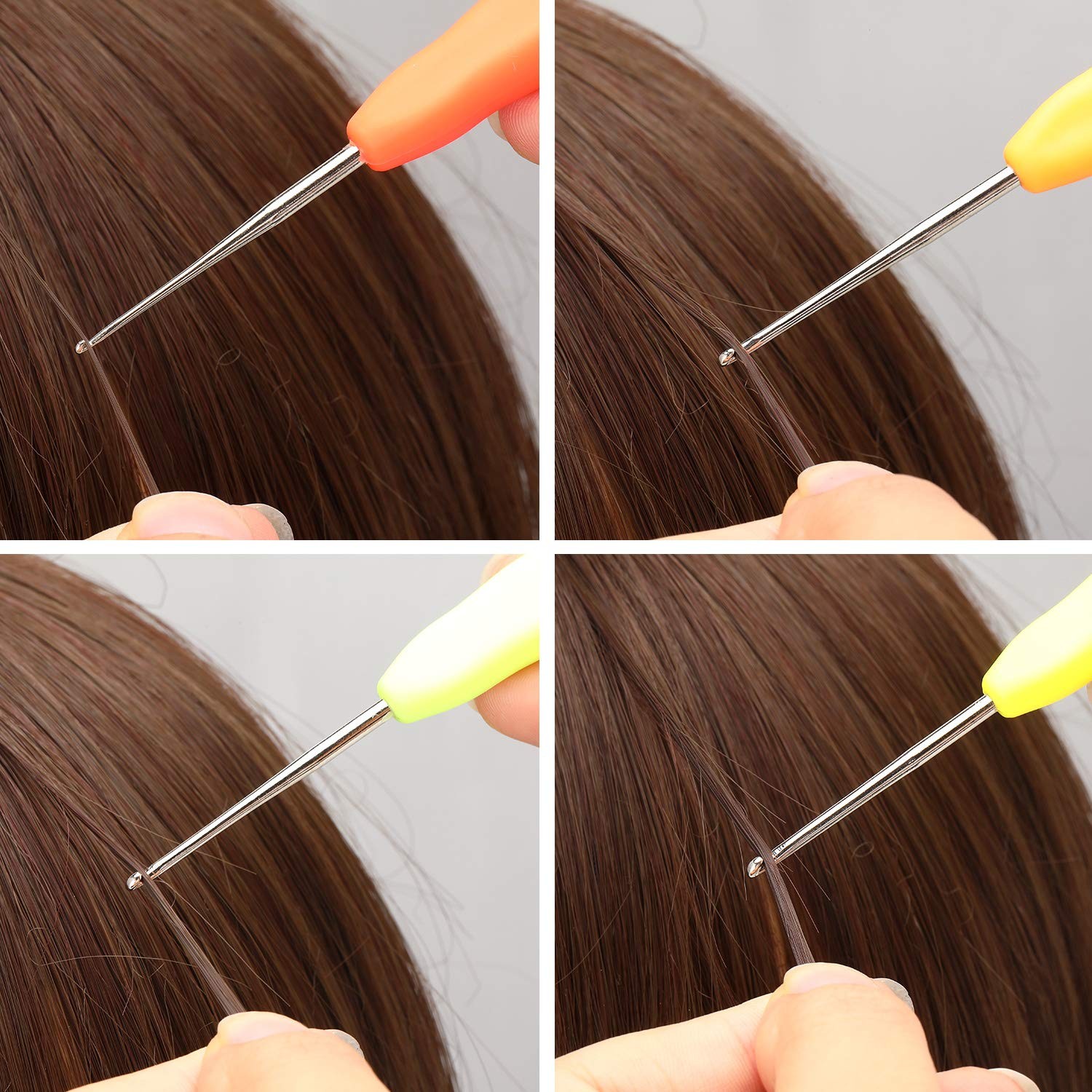 WILLBOND 4 Pieces Hair 1,1.25,1.5,1.75 millimeters, Yellow,Orange,Pink