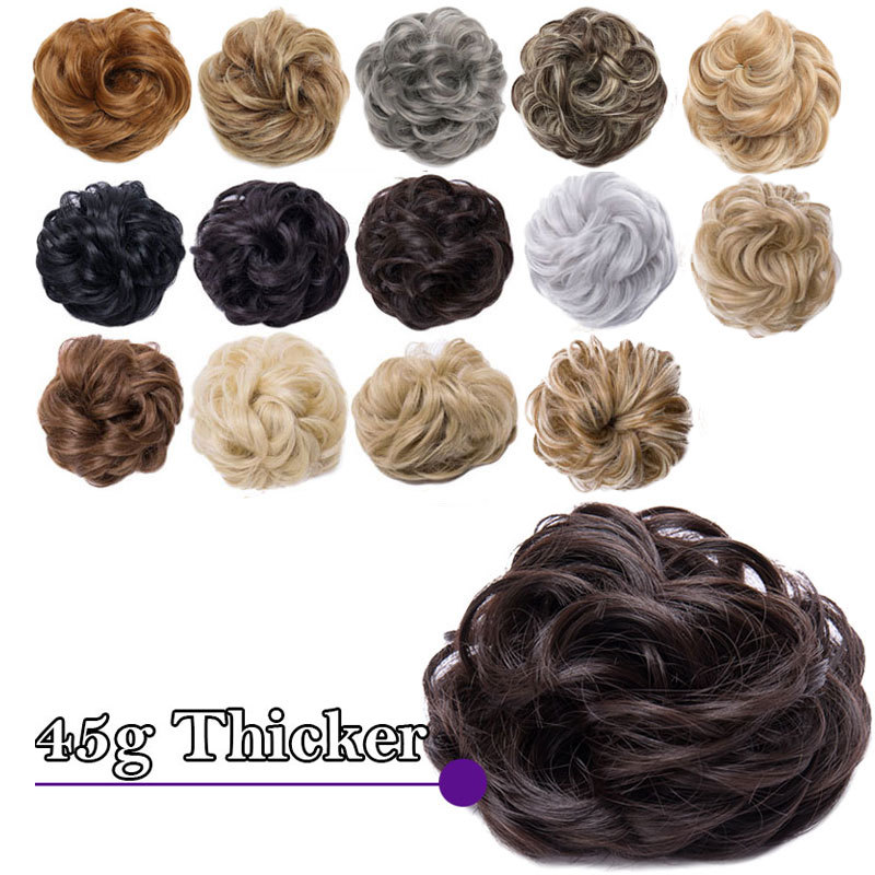 Large Curly Updo Messy Curly Bun Chignon Clip in Hair Piece Extensions THICK FEM