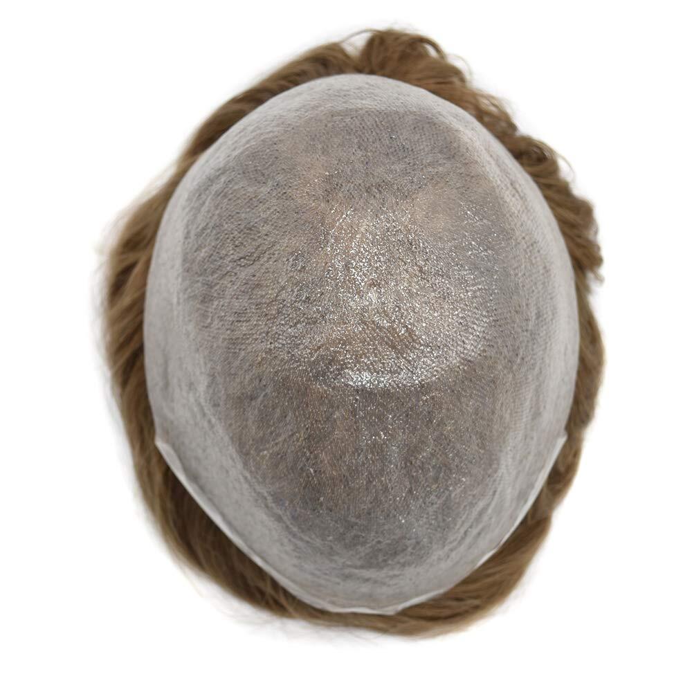 Ultra Thin Skin Mens Toupee Invisible Men Hair Replacement System Poly Hairpiec