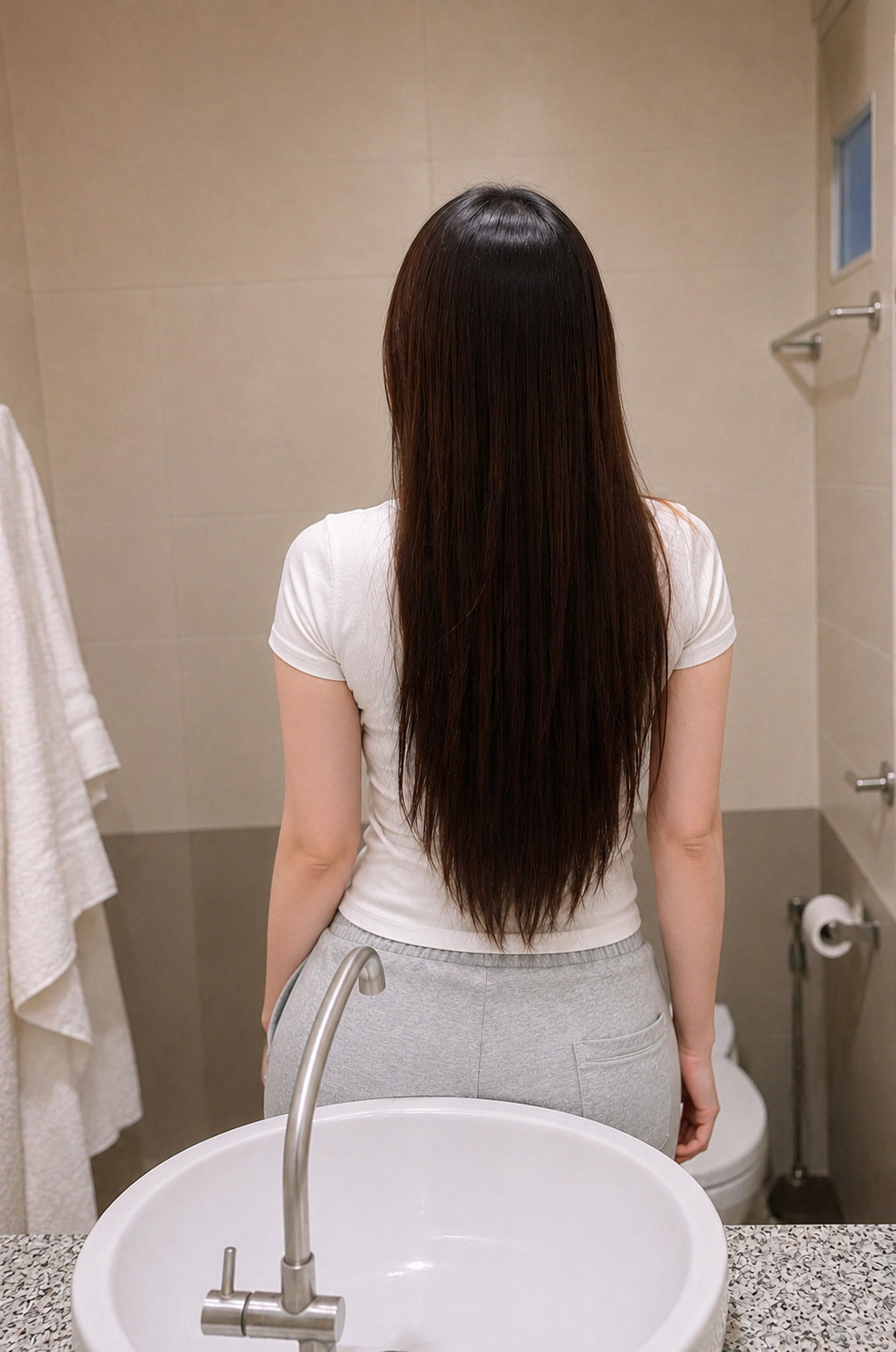 1607 Natural Human Hair Ponytail Straight Real Hair 15 Inch 95 g