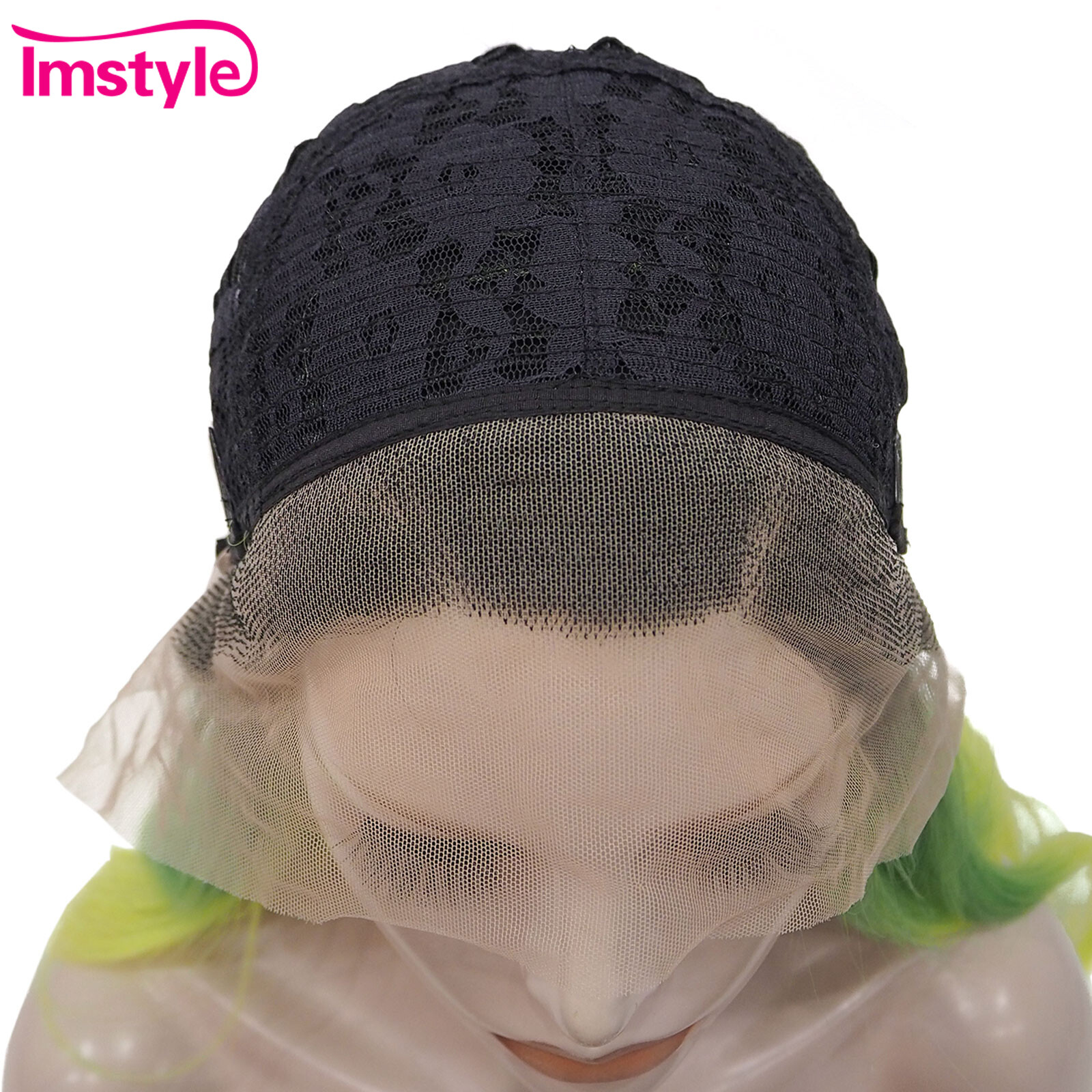Ombre Green Wig Straight Synthetic Lace Front Wig Heat Resistant Fiber