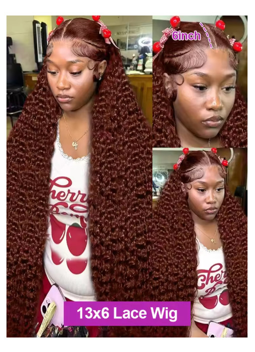 Chocolate Brown Deep Curly 13×4/13×6 HD Lace Front Human Hair Wig 30-36″