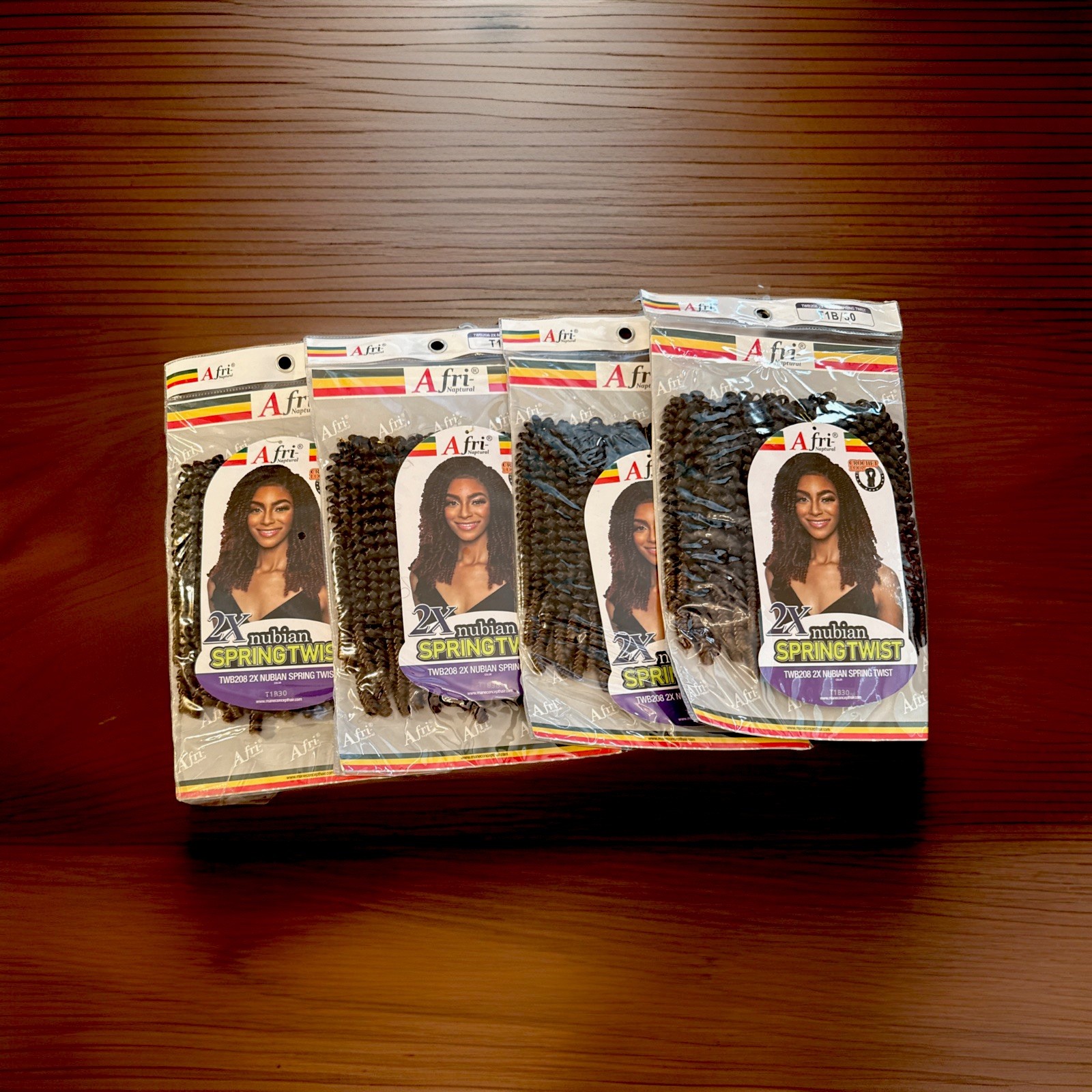 African Naptural Nubian Spring Crochet Loop Color T1B30Hair. 5-packs. New Packs