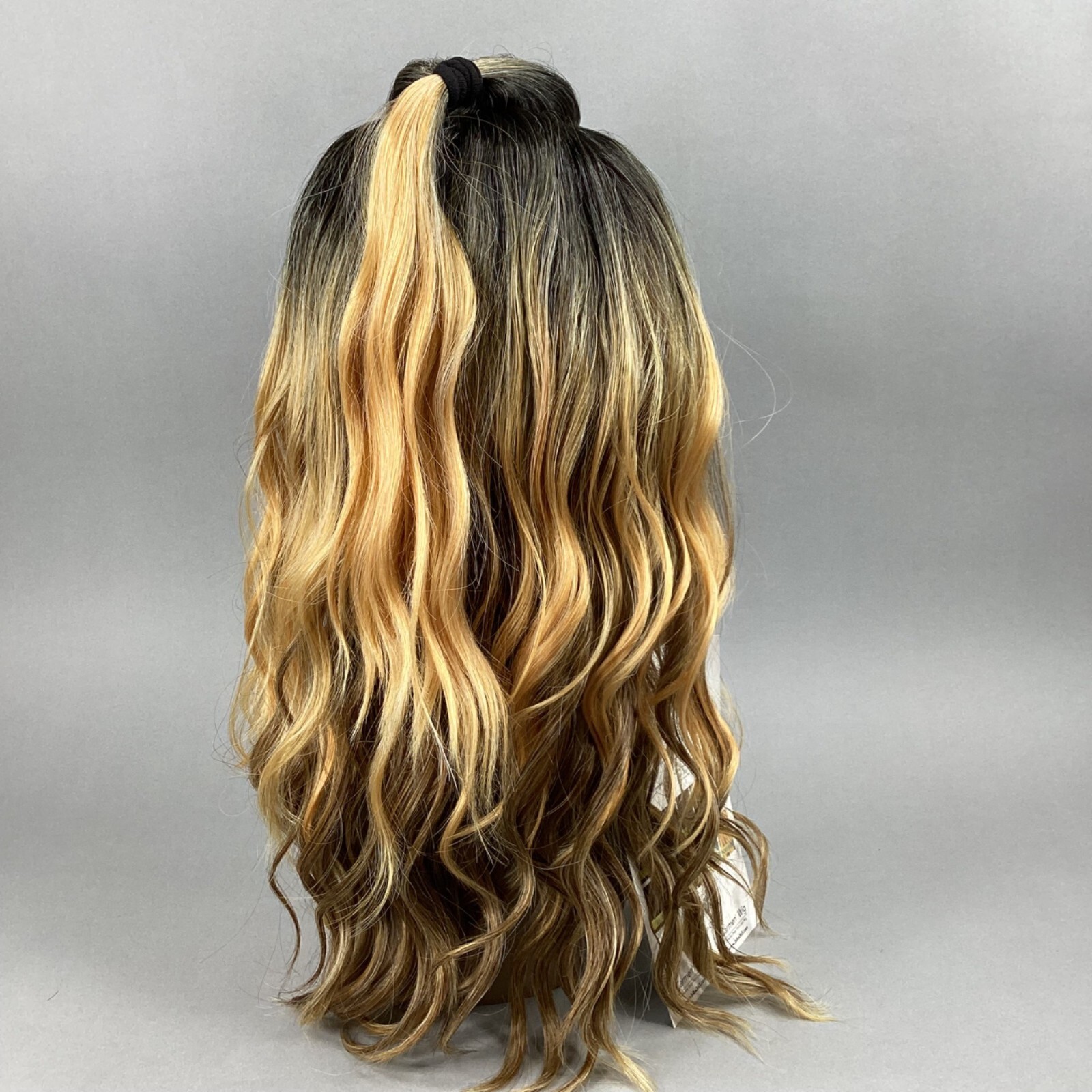 AM Deep Lace Front U-Part Ombre Honey Blonde Wig Top Pony Ponytail Synthetic