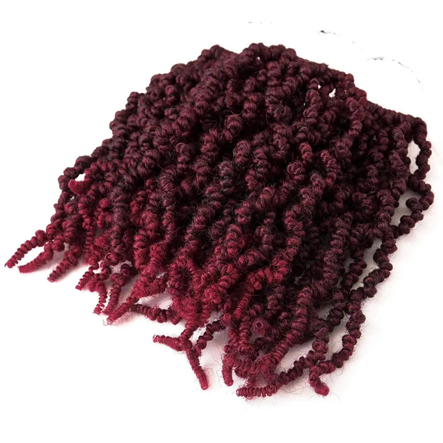 Short Curly Spring Pre twisted Ombre Synthetic Crochet Braids Hair Extensions