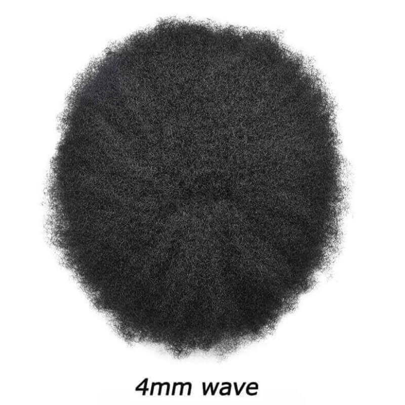 Afro Toupee for Black Men Durable Mono Afro Weave Kinky Curly Mens Wig Hair Unit