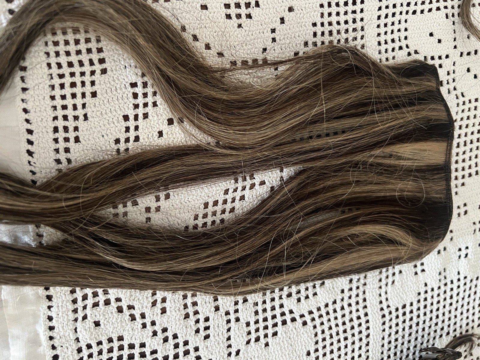Brown with blonde Highlights Clip in human hair extensions