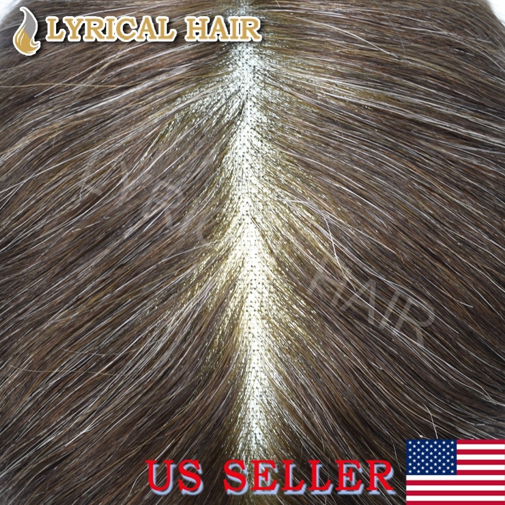 Mens Toupee Hair Replacement System French Lace&PU Breathable Human Hair Piece
