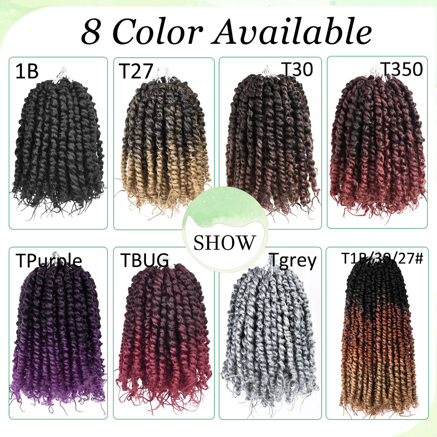 Pre-twisted Passion Twist Crochet Hair looped Synthetic Braiding Hair Extensions