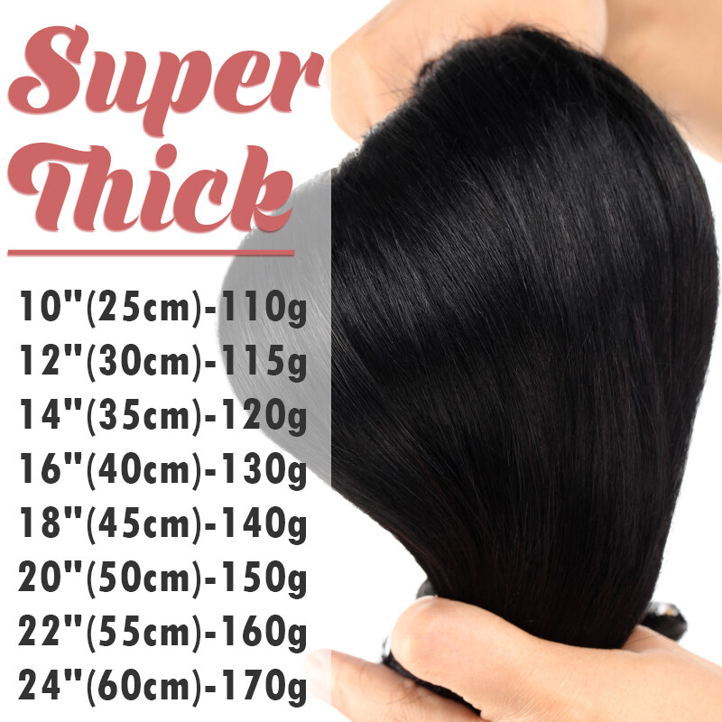 Luxury Thick Clip in Hair Extensions 100% Remy Human Hair Double Weft Full Head