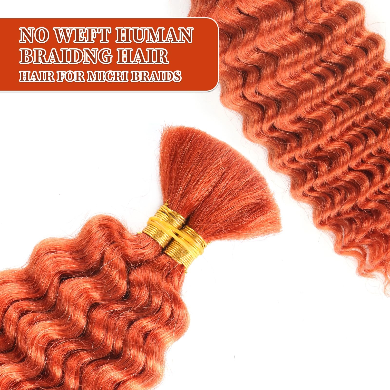 Alaleibaby Human Braiding Hair 1 Bundle 50G 14 Inch Deep Wave Bulk Human Hair
