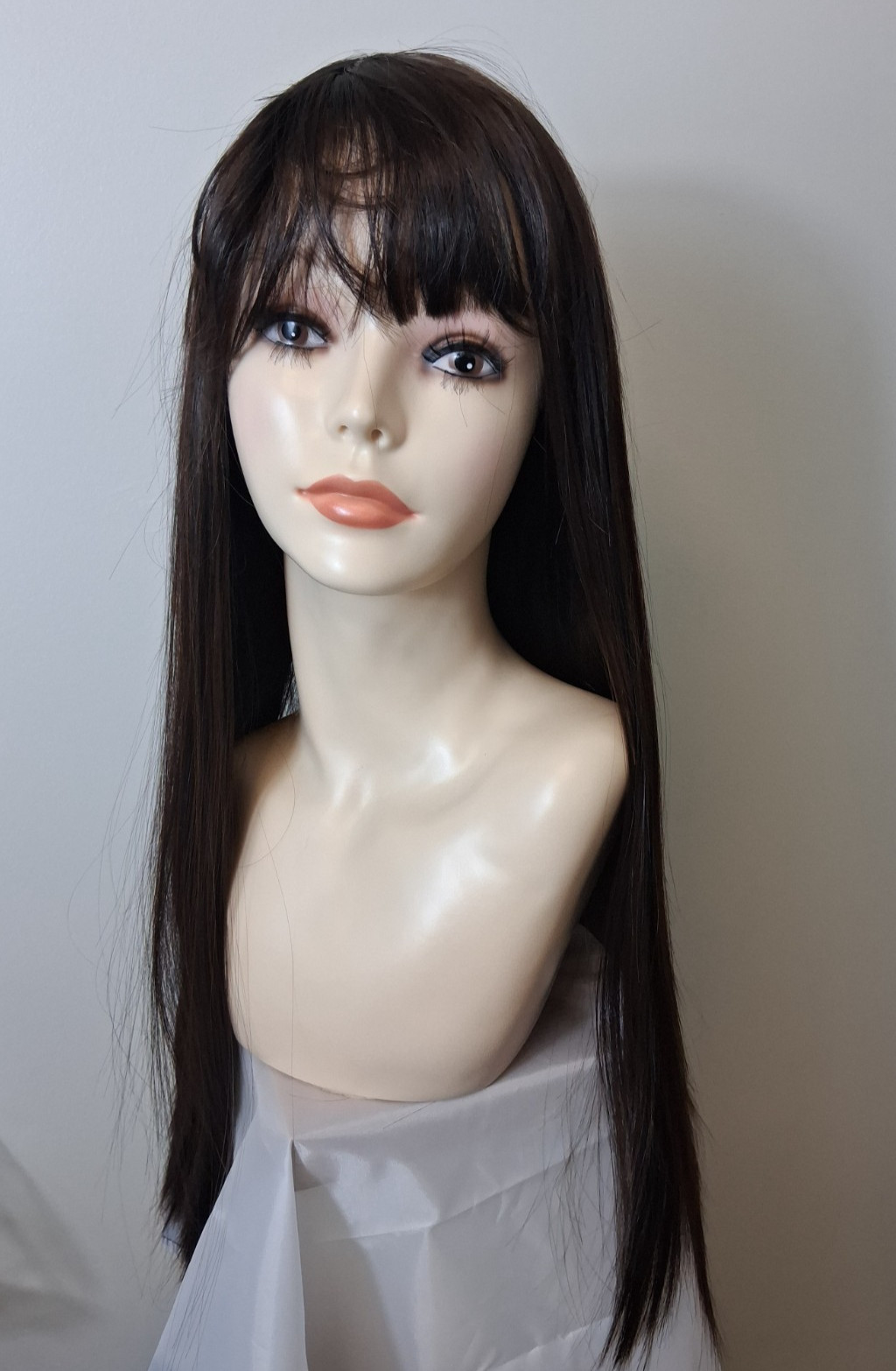 Women Long Straight Synthetic Hair Wig With Flat Bang, Color: 2/33