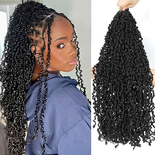 Boho Passion Twist Crochet Hair 20″ – 8 Packs Black Pre 20 Inch #1B(Black)