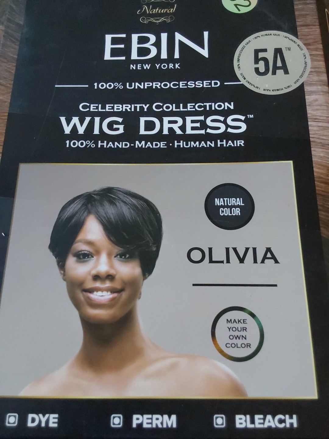 EBin New York 100% Natural Human hair Wig Short Olivia