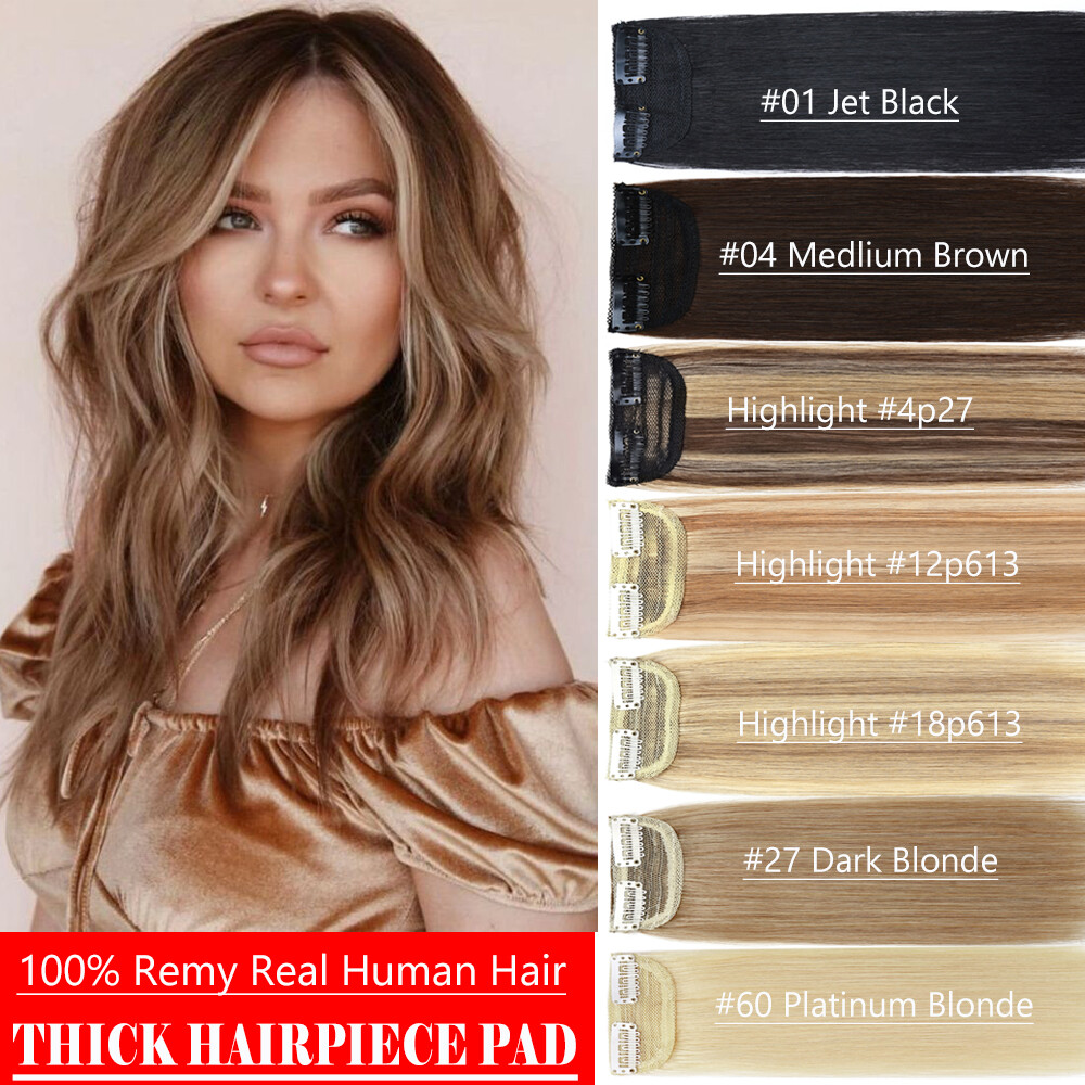 Clip In Root Weft One Piece Patches Human Hair Extensions Remy Hair Thick Blonde