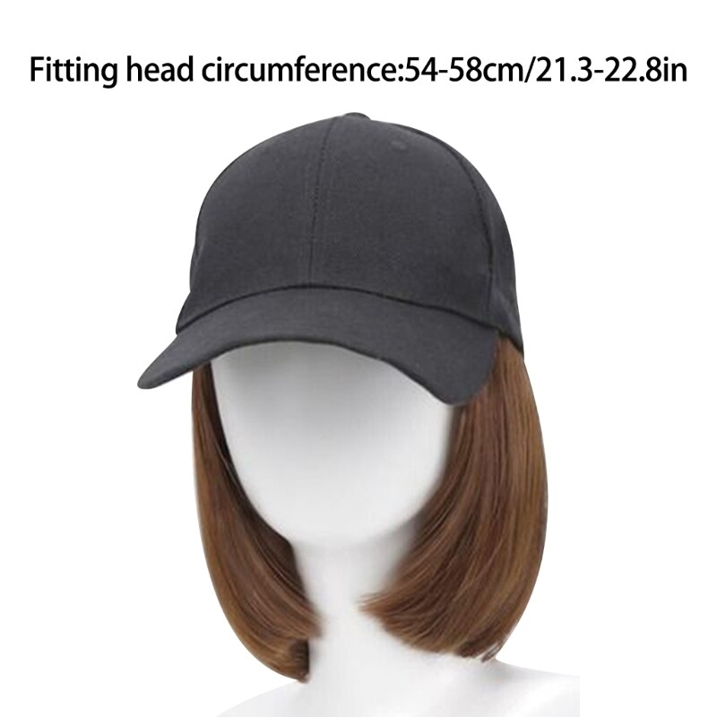 Cancers Patients Baseball Hat with Long Hair Wigs Synthetic Hat for Women Casual